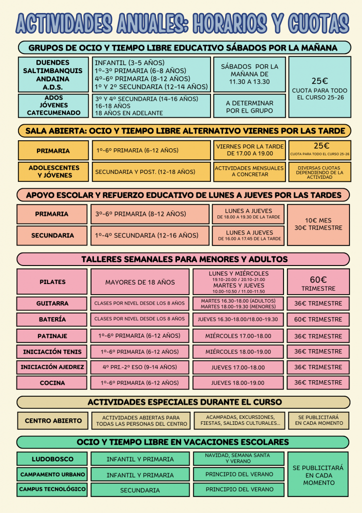 Actividades y Horarios Centro Juvenil Don Bosco Le n actividades-y-horarios-centro-juvenil-don-bosco-le-n